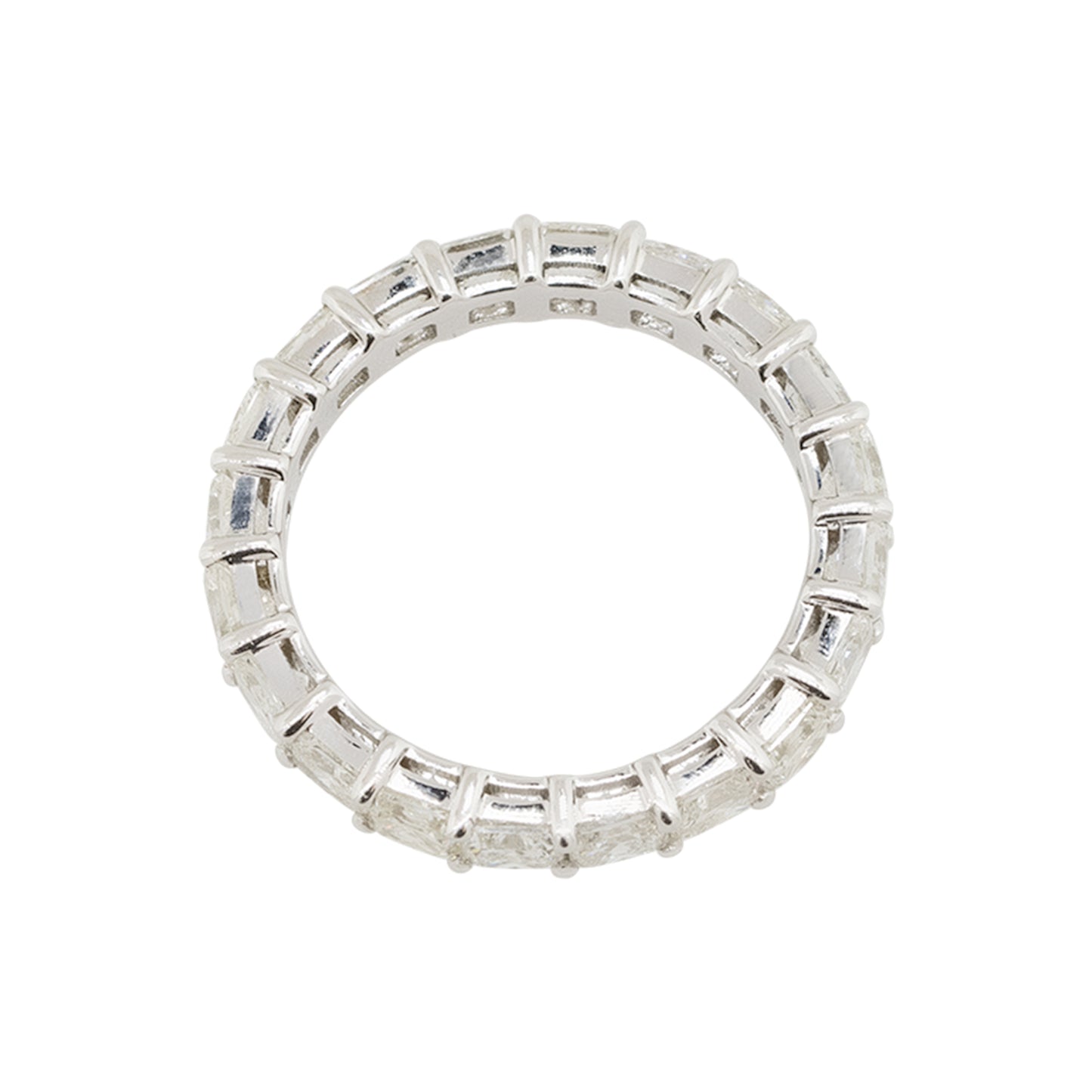 14k White Gold 2.92ctw Radiant Cut Diamond Eternity Band