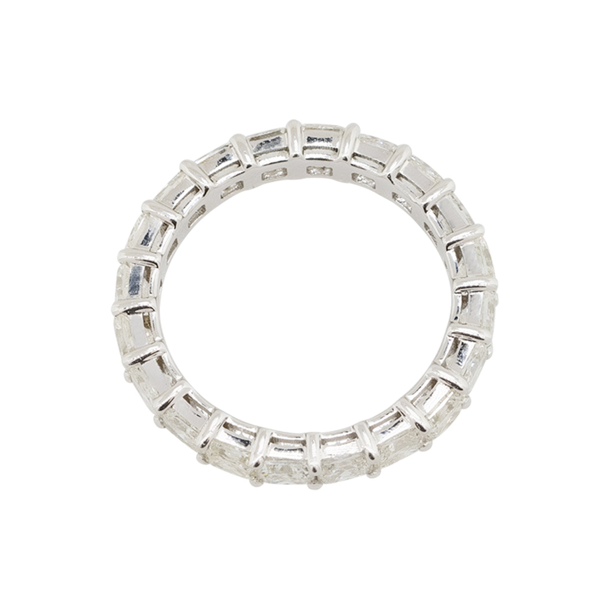 14k White Gold 2.92ctw Radiant Cut Diamond Eternity Band