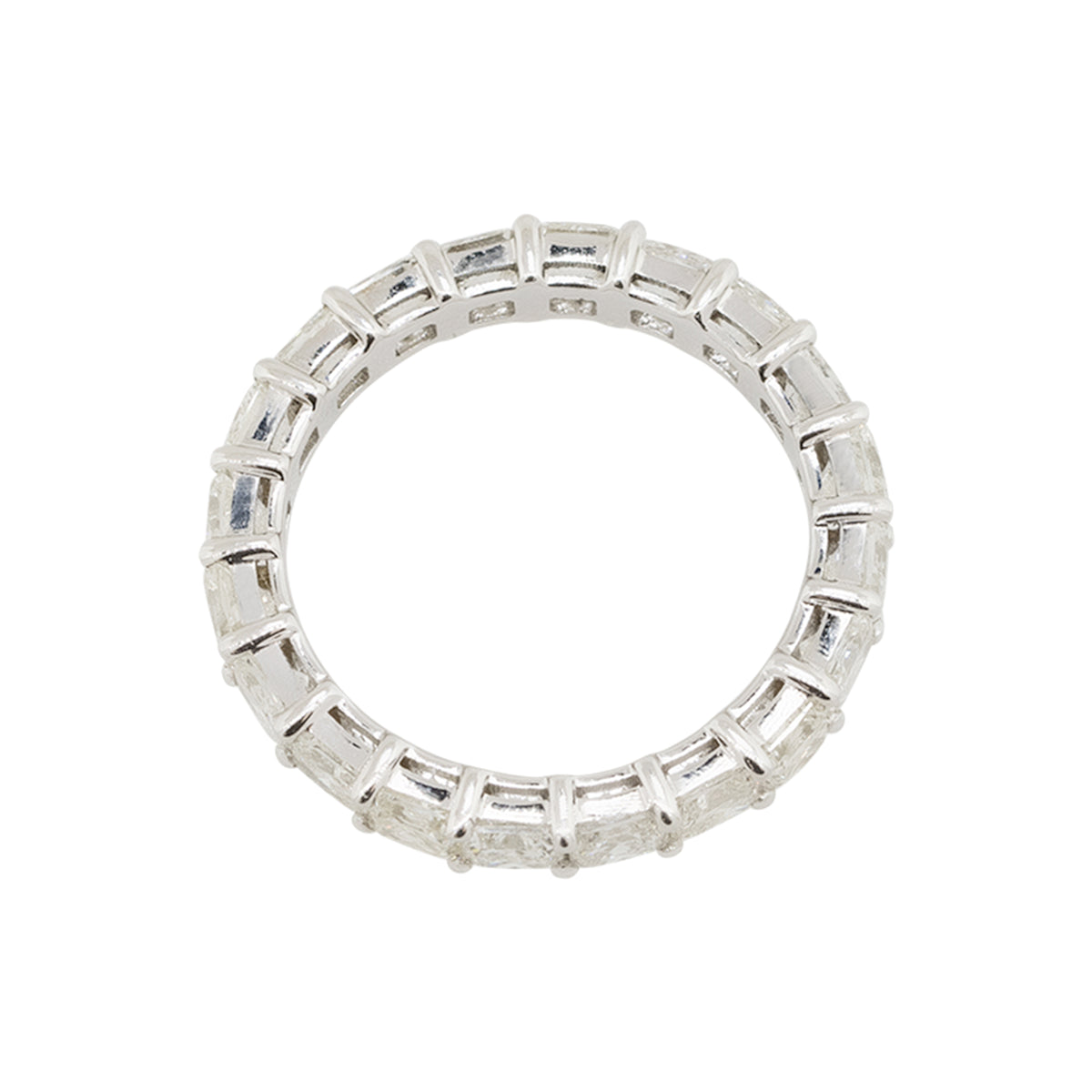 14k White Gold 2.92ctw Radiant Cut Diamond Eternity Band