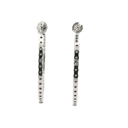 14K White Gold Natural 3.67 Carat Diamond Inside-Out Hoop Earrings