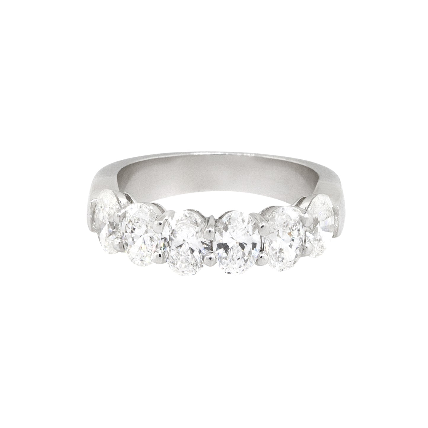 Platinum 2.45ctw Oval Cut Diamond Halfway Wedding Band