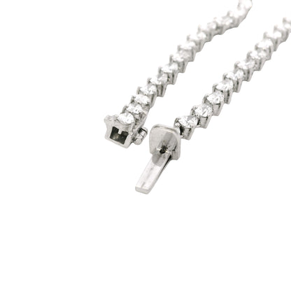 18k White Gold Heart Shape Diamond Pendant & Pear Shape Diamond Tennis Necklace