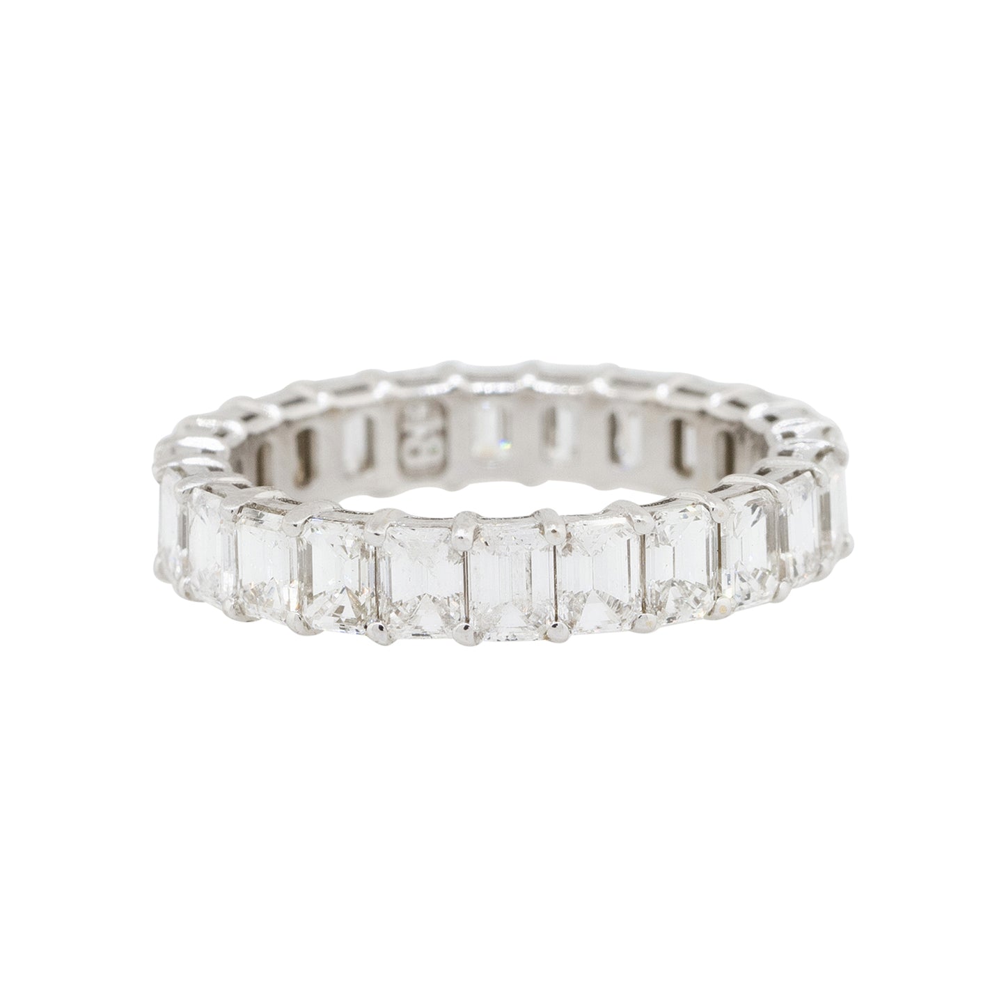 14k White Gold 3.54ctw Emerald Cut Diamond Eternity Band