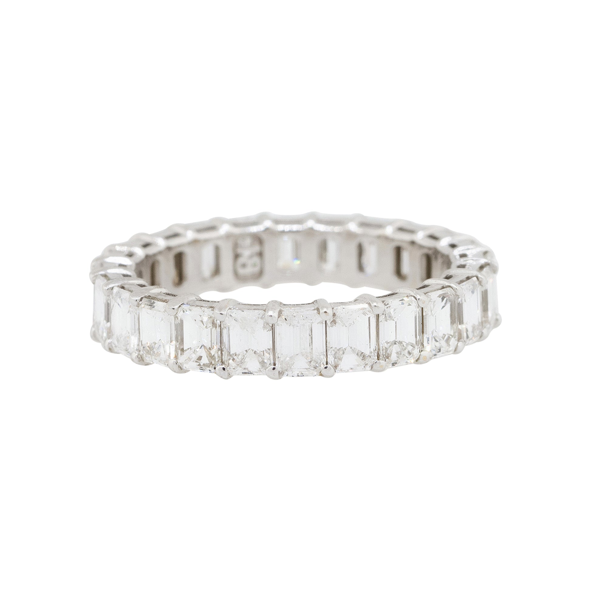 14k White Gold 3.54ctw Emerald Cut Diamond Eternity Band