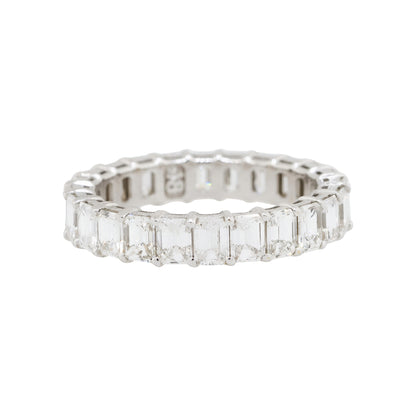 14k White Gold 3.54ctw Emerald Cut Diamond Eternity Band