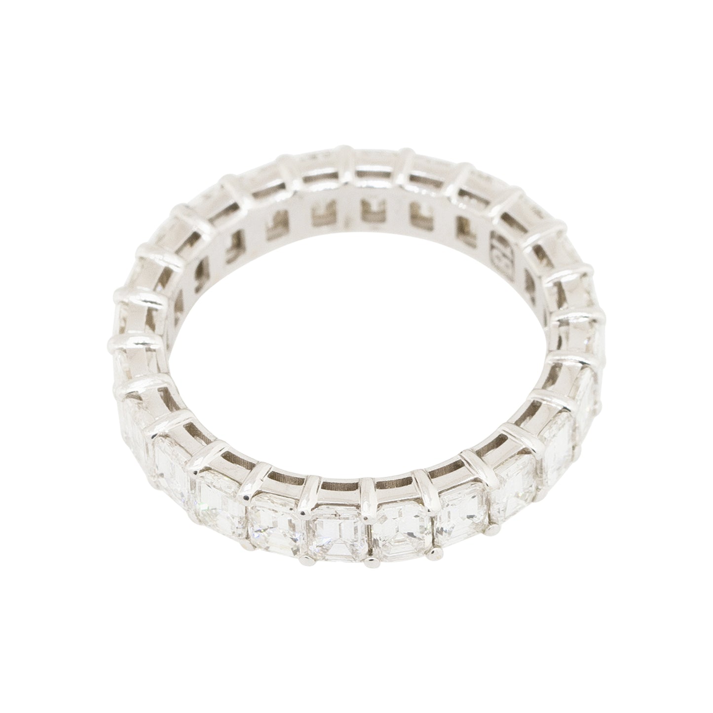 14k White Gold 3.54ctw Emerald Cut Diamond Eternity Band