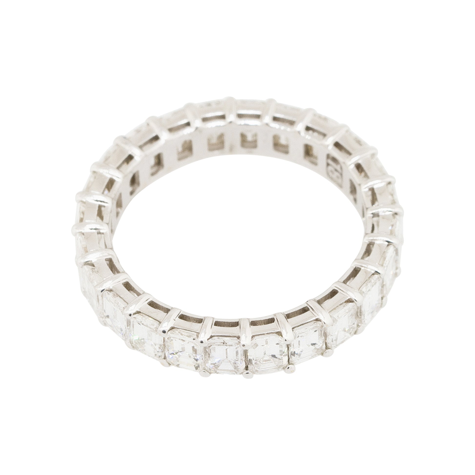 14k White Gold 3.54ctw Emerald Cut Diamond Eternity Band