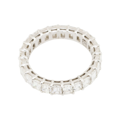 14k White Gold 3.54ctw Emerald Cut Diamond Eternity Band