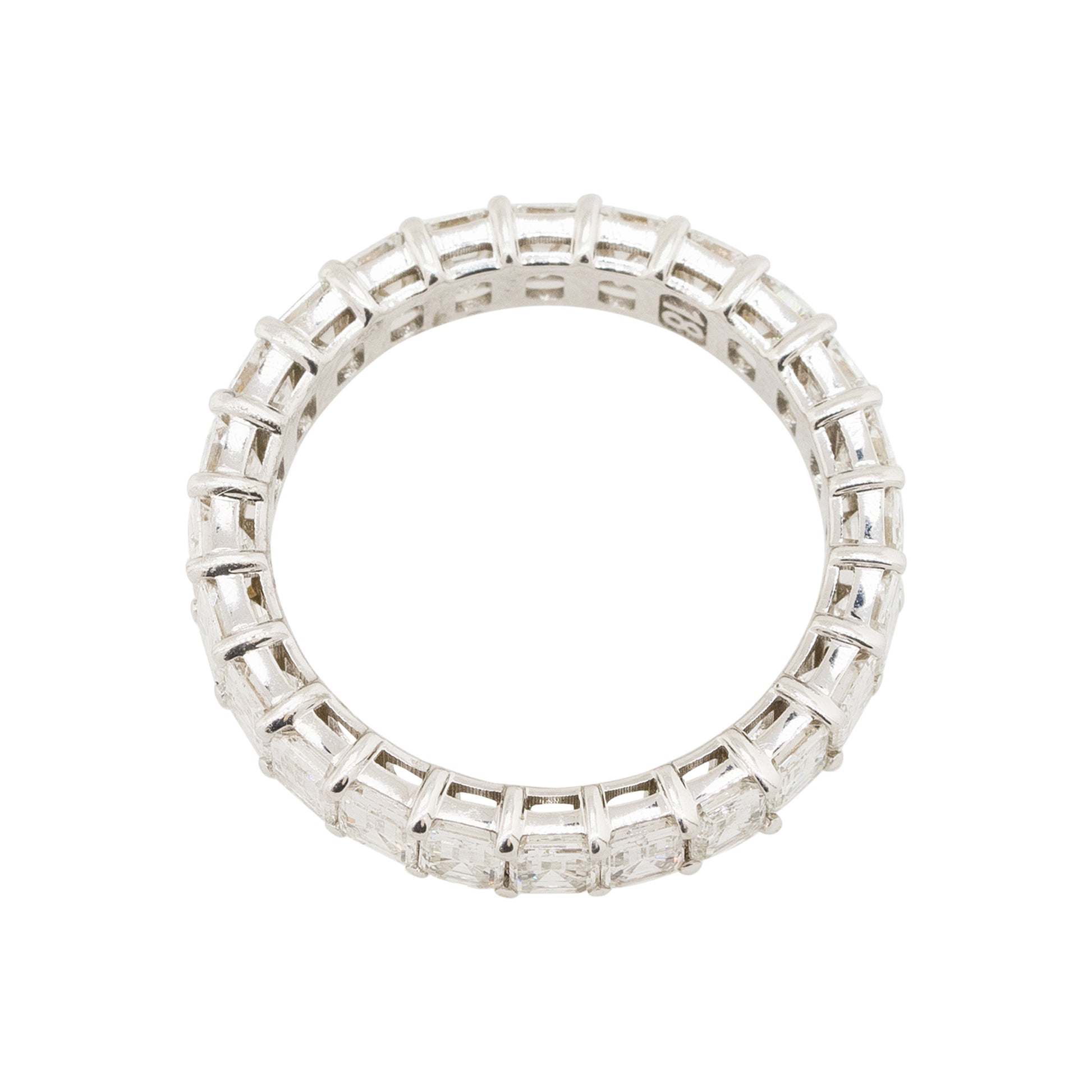 14k White Gold 3.54ctw Emerald Cut Diamond Eternity Band