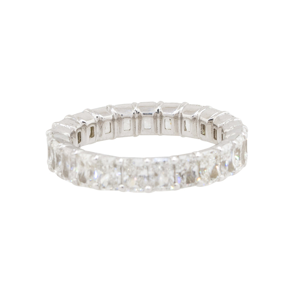 14k White Gold 4.31ctw Radiant Cut Diamond Eternity Band