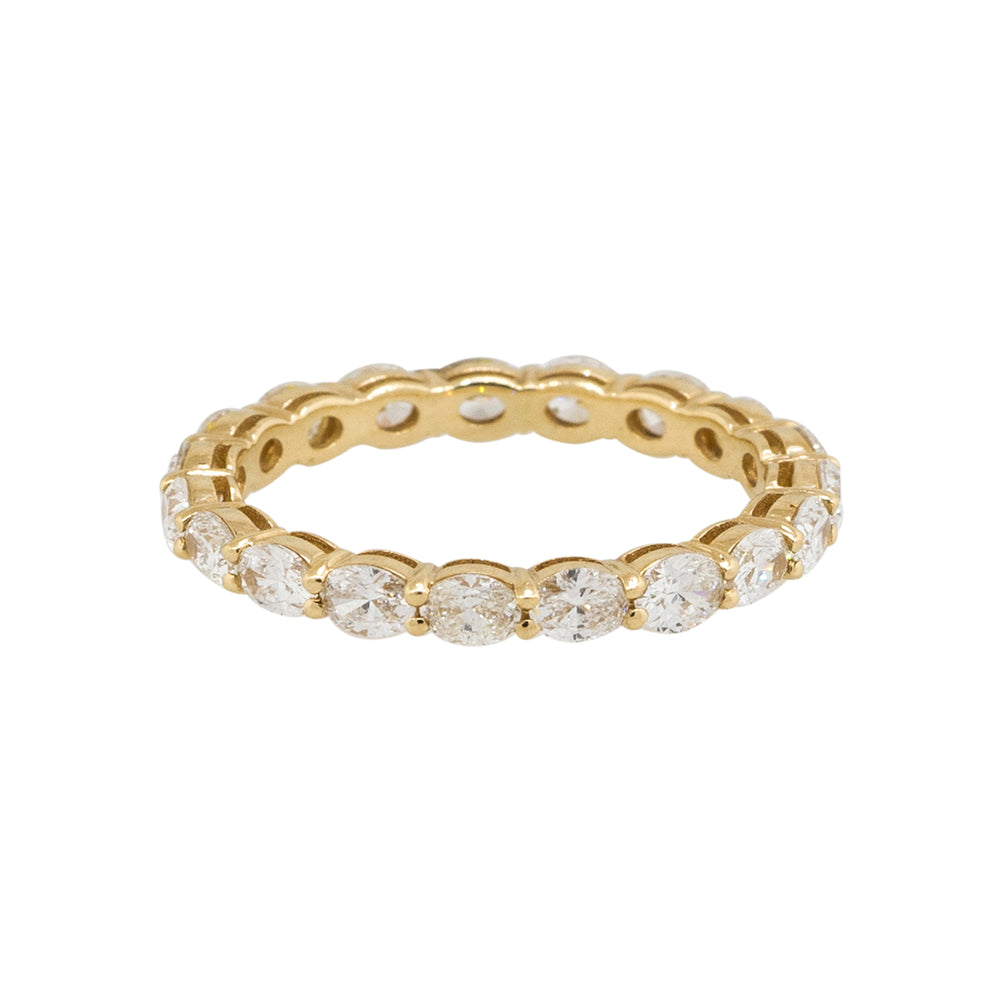 14k Yellow Gold 1.61ctw Oval Cut Diamond Eternity Wedding Band