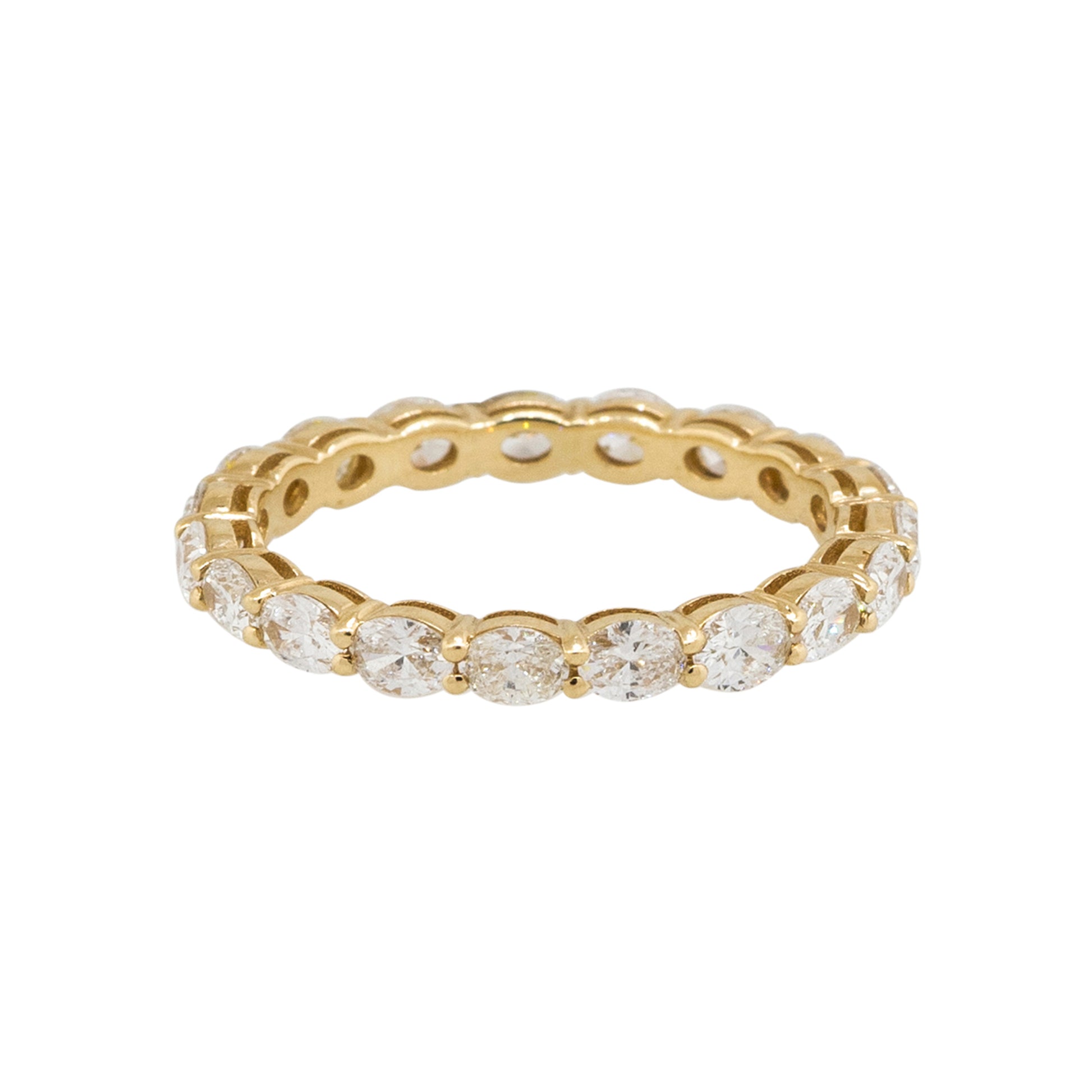 14k Yellow Gold 1.61ctw Oval Cut Diamond Eternity Wedding Band