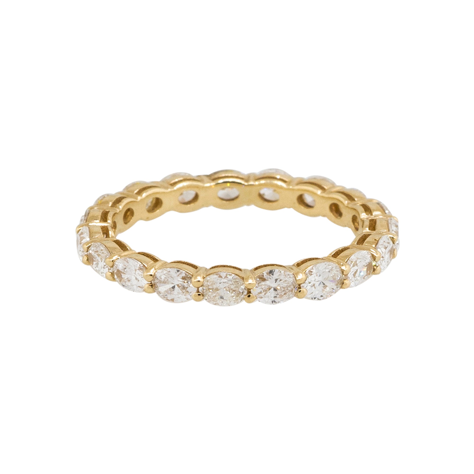 14k Yellow Gold 1.61ctw Oval Cut Diamond Eternity Wedding Band