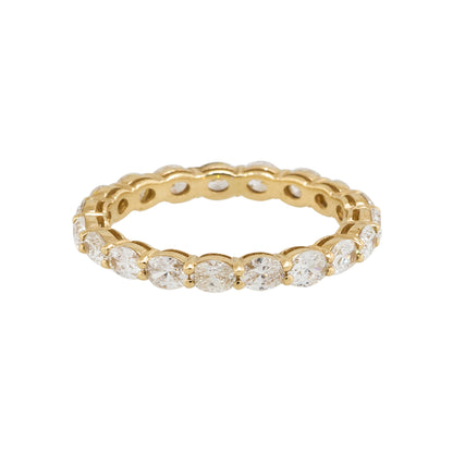 14k Yellow Gold 1.61ctw Oval Cut Diamond Eternity Wedding Band