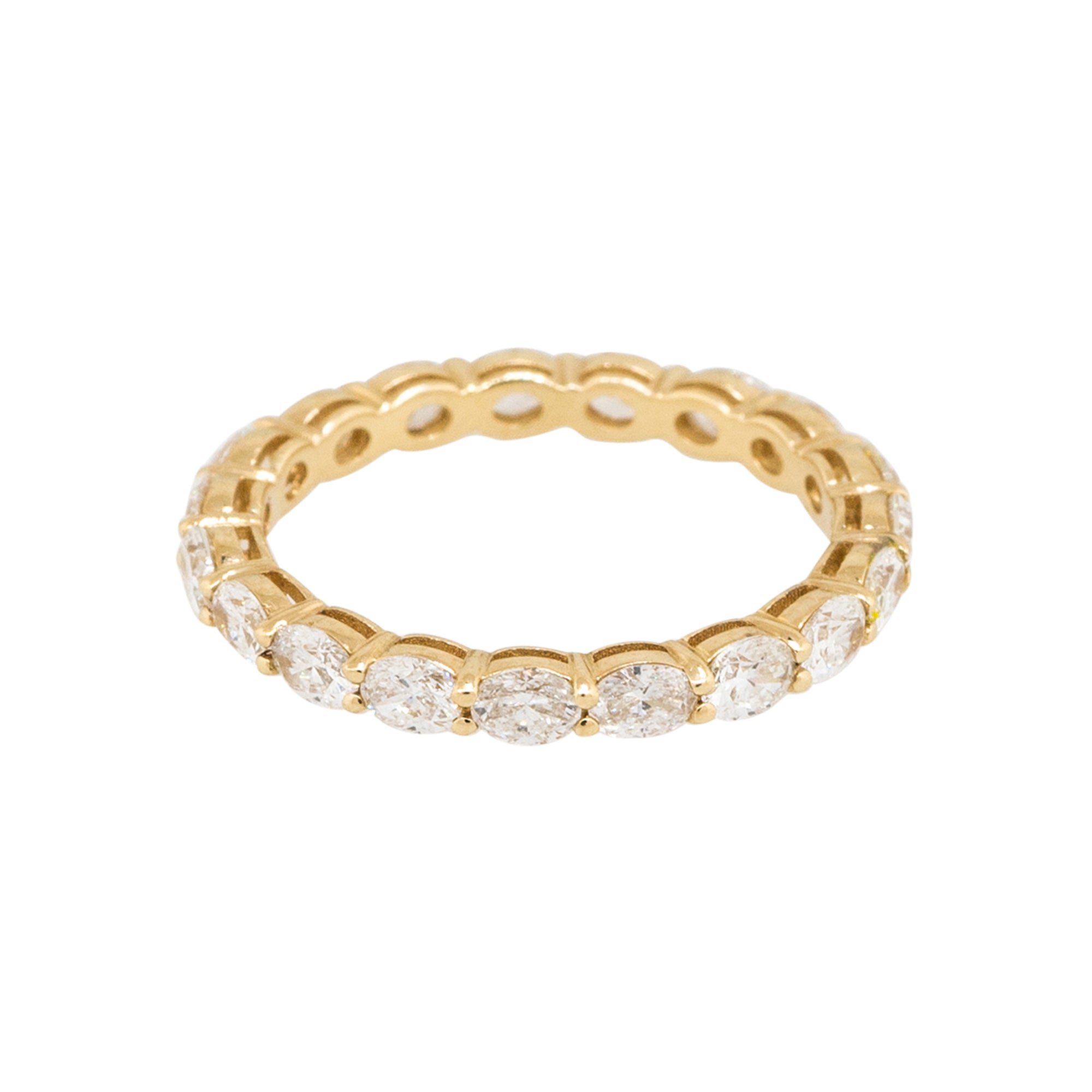 14k Yellow Gold 1.61ctw Oval Cut Diamond Eternity Wedding Band
