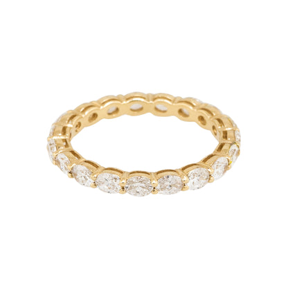 14k Yellow Gold 1.61ctw Oval Cut Diamond Eternity Wedding Band