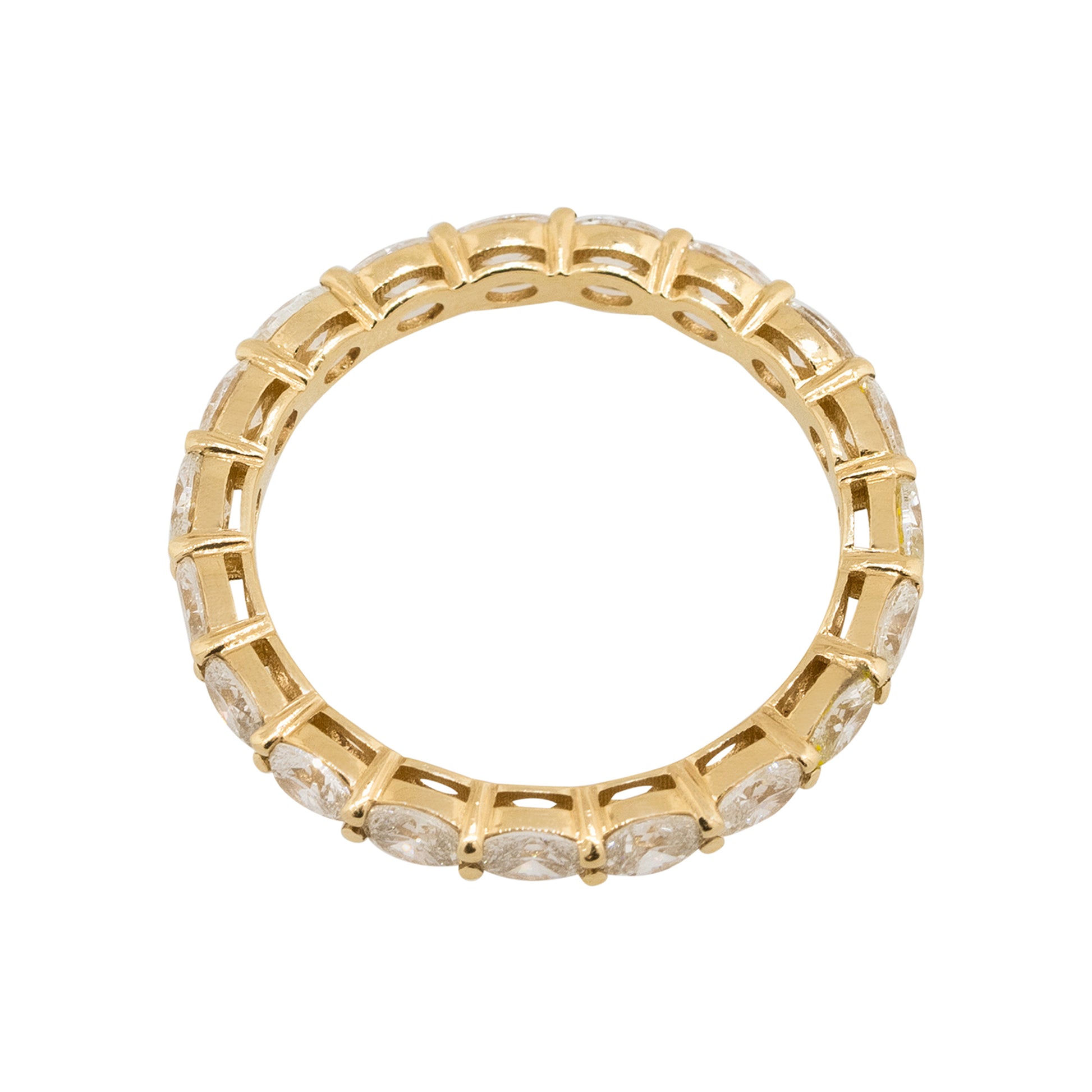 14k Yellow Gold 1.61ctw Oval Cut Diamond Eternity Wedding Band