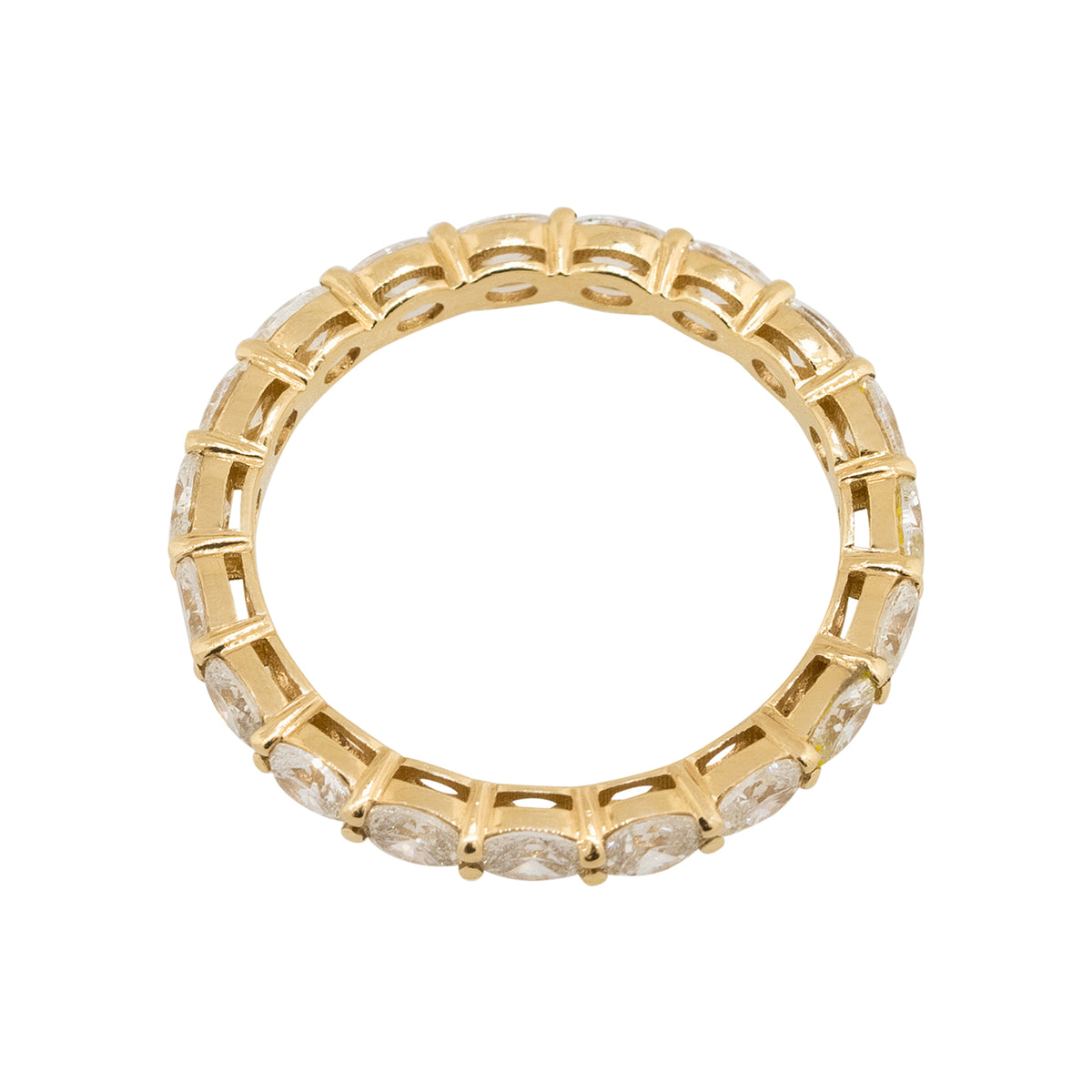 14k Yellow Gold 1.61ctw Oval Cut Diamond Eternity Wedding Band