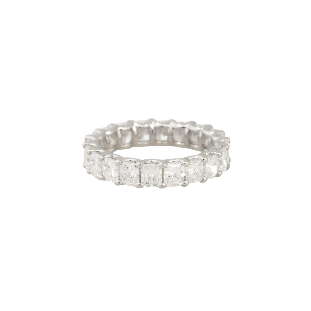 14k White Gold 4.01ctw Radiant Cut Diamond Eternity Band