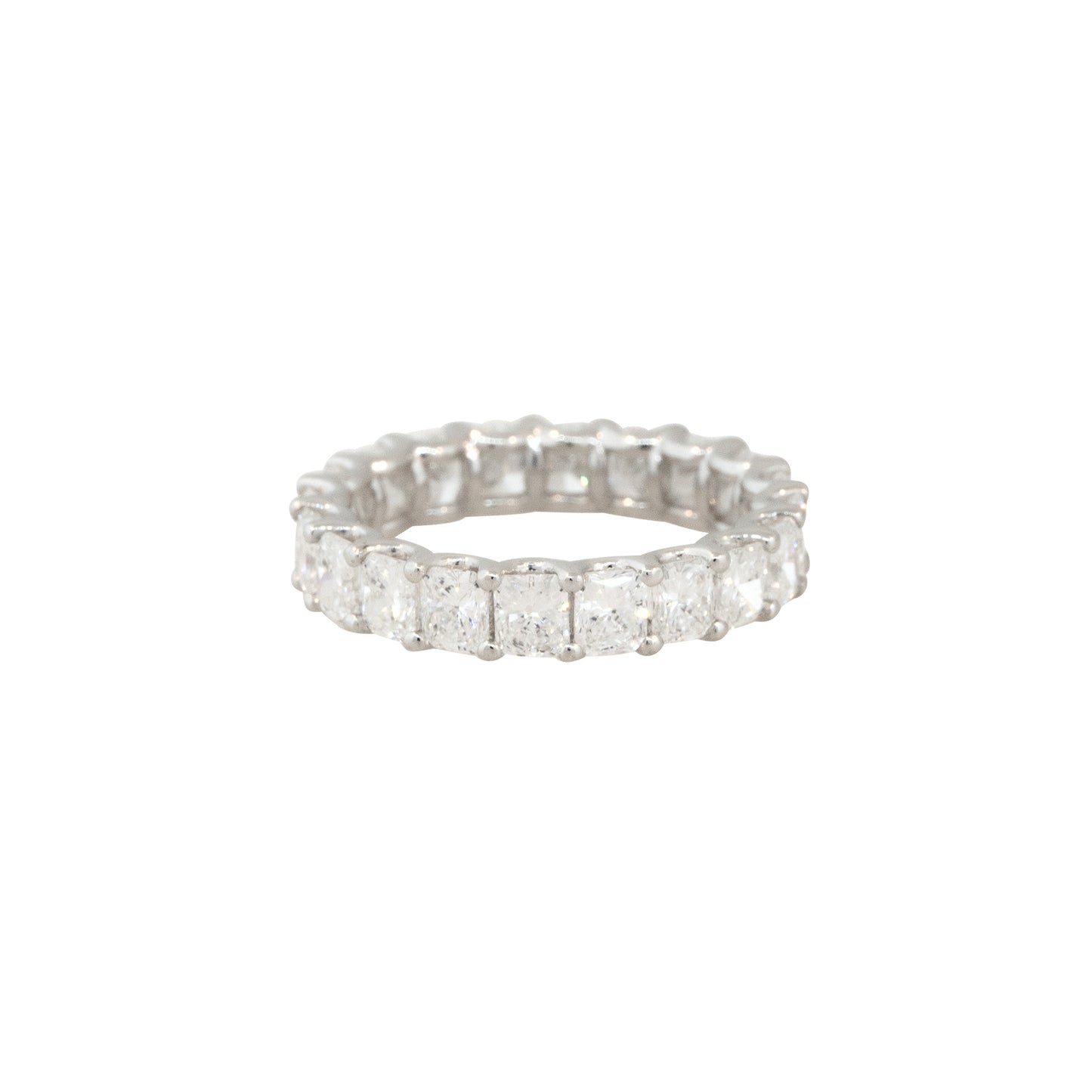 14k White Gold 4.01ctw Radiant Cut Diamond Eternity Band