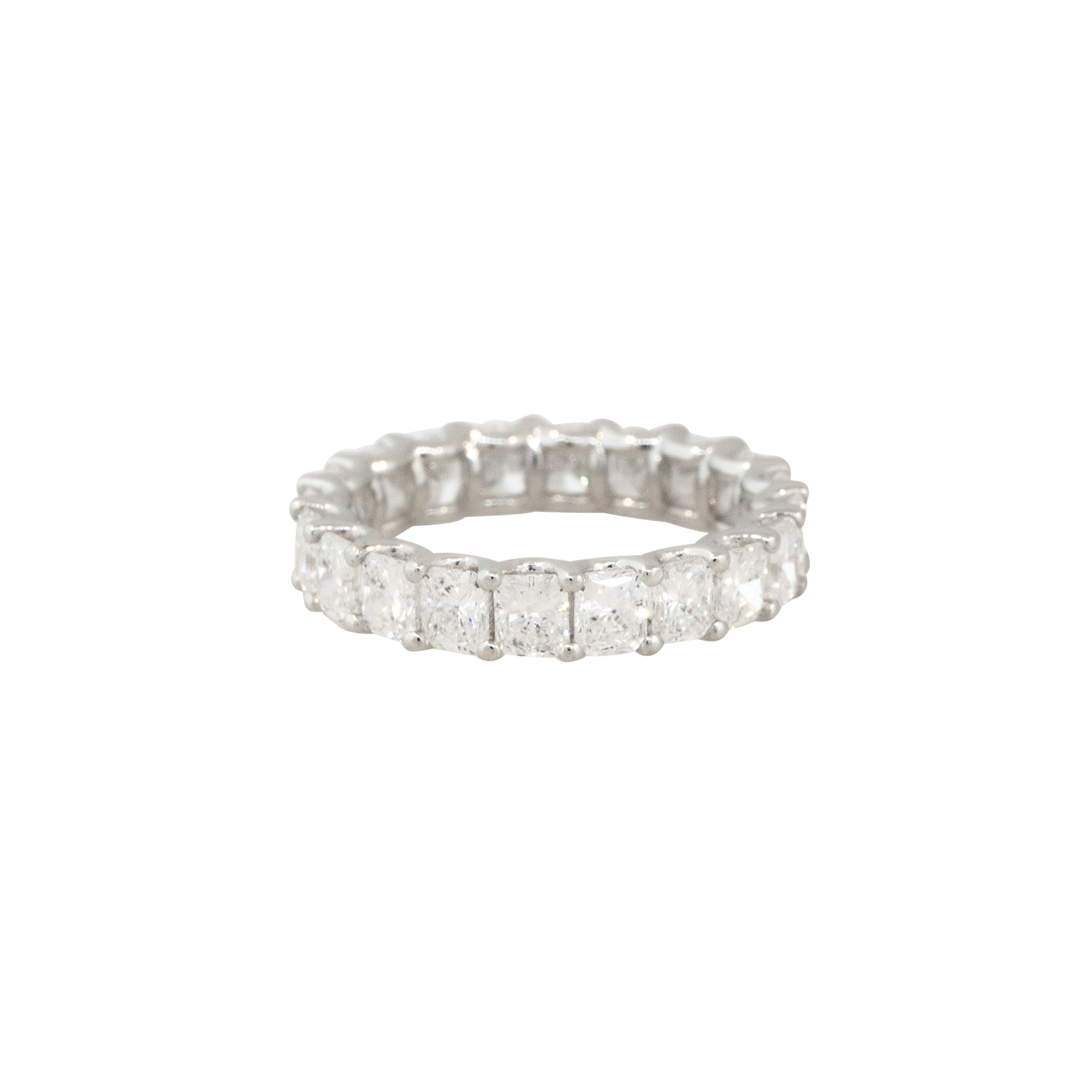 14k White Gold 4.01ctw Radiant Cut Diamond Eternity Band