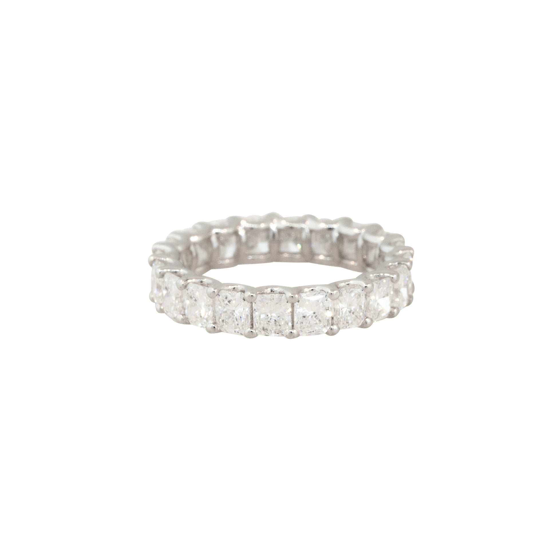 14k White Gold 4.01ctw Radiant Cut Diamond Eternity Band