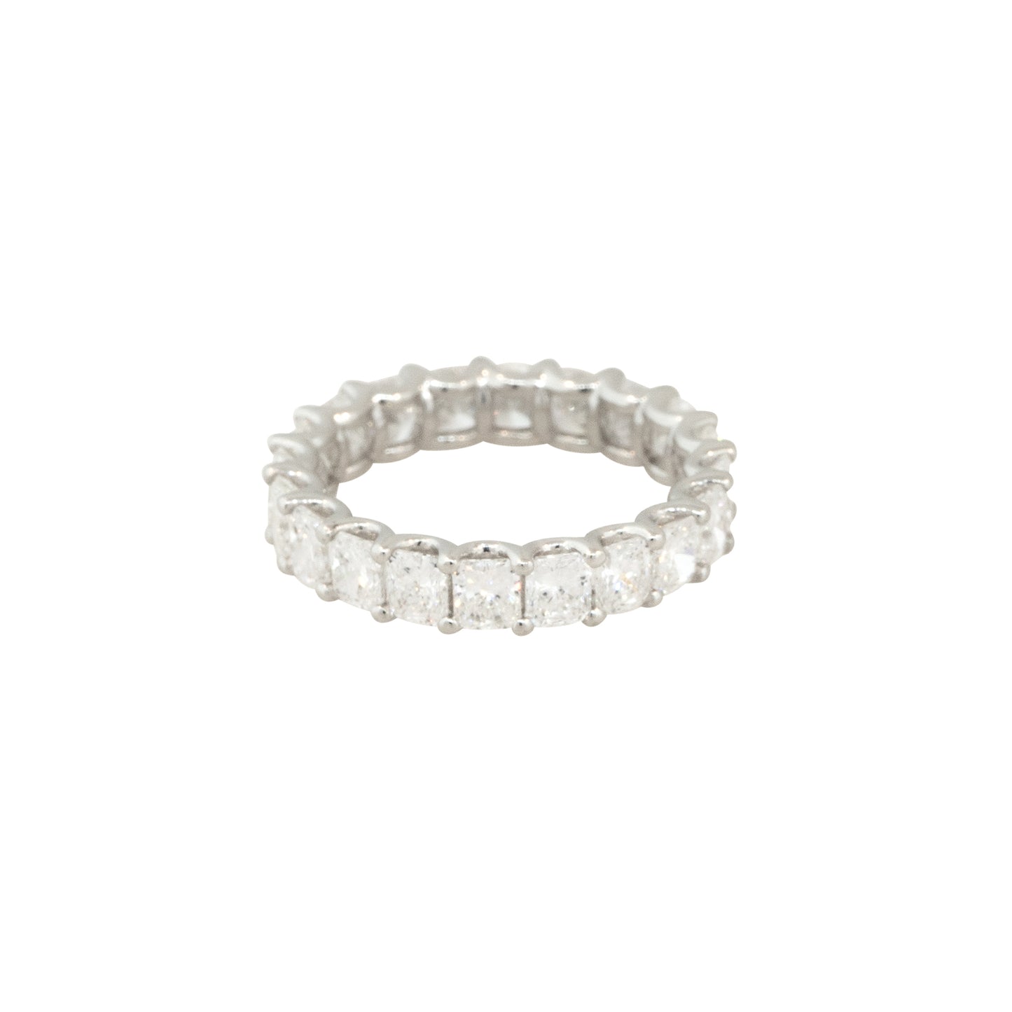 14k White Gold 4.01ctw Radiant Cut Diamond Eternity Band