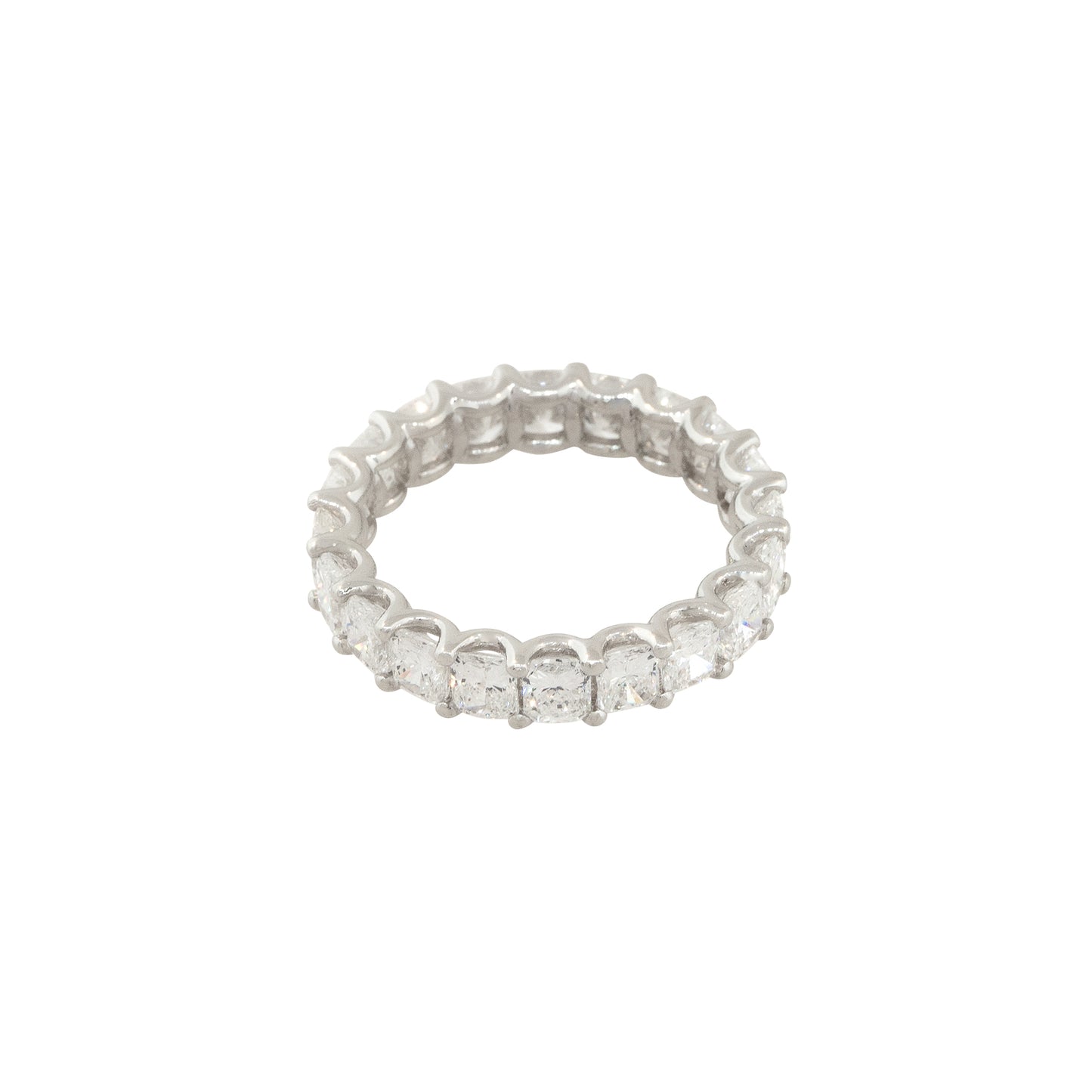 14k White Gold 4.01ctw Radiant Cut Diamond Eternity Band