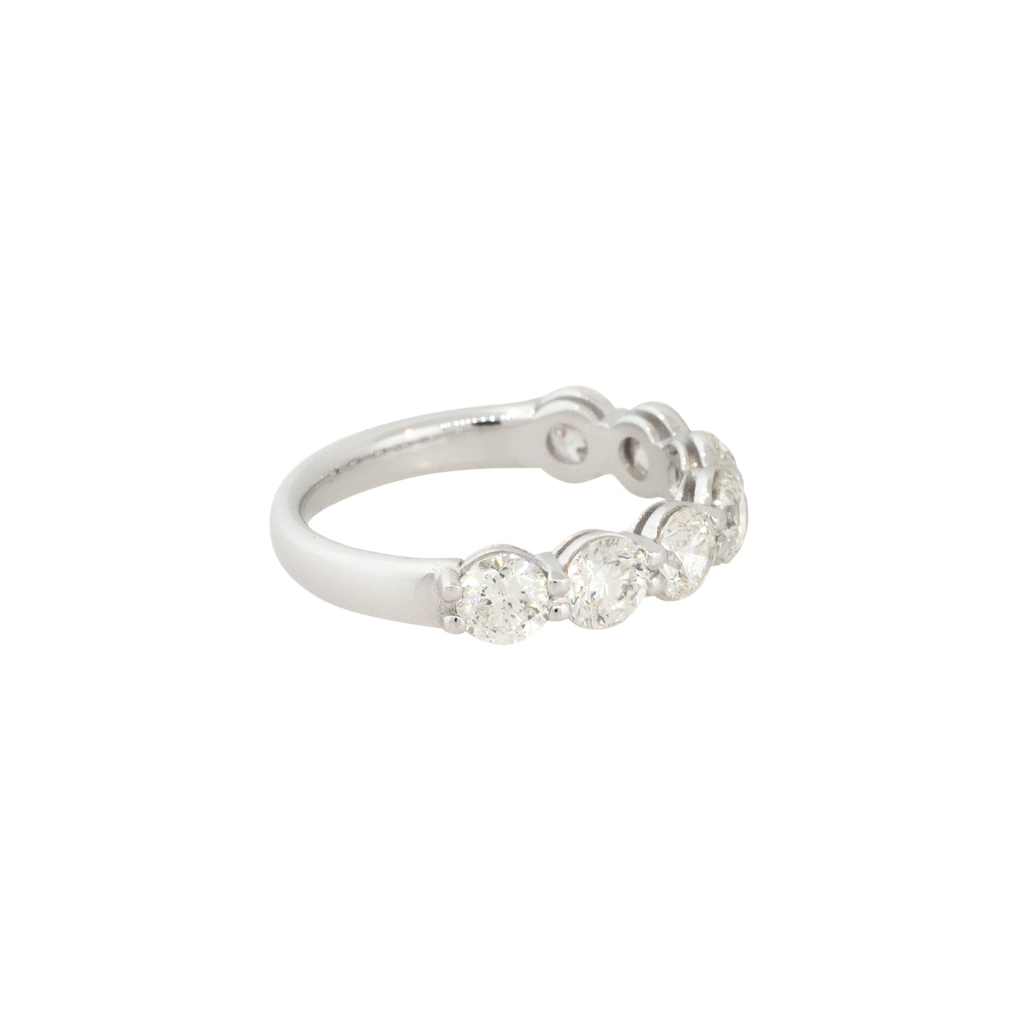 14k White Gold 2.16ctw Round Brilliant Cut 7 Diamond Half-way Band