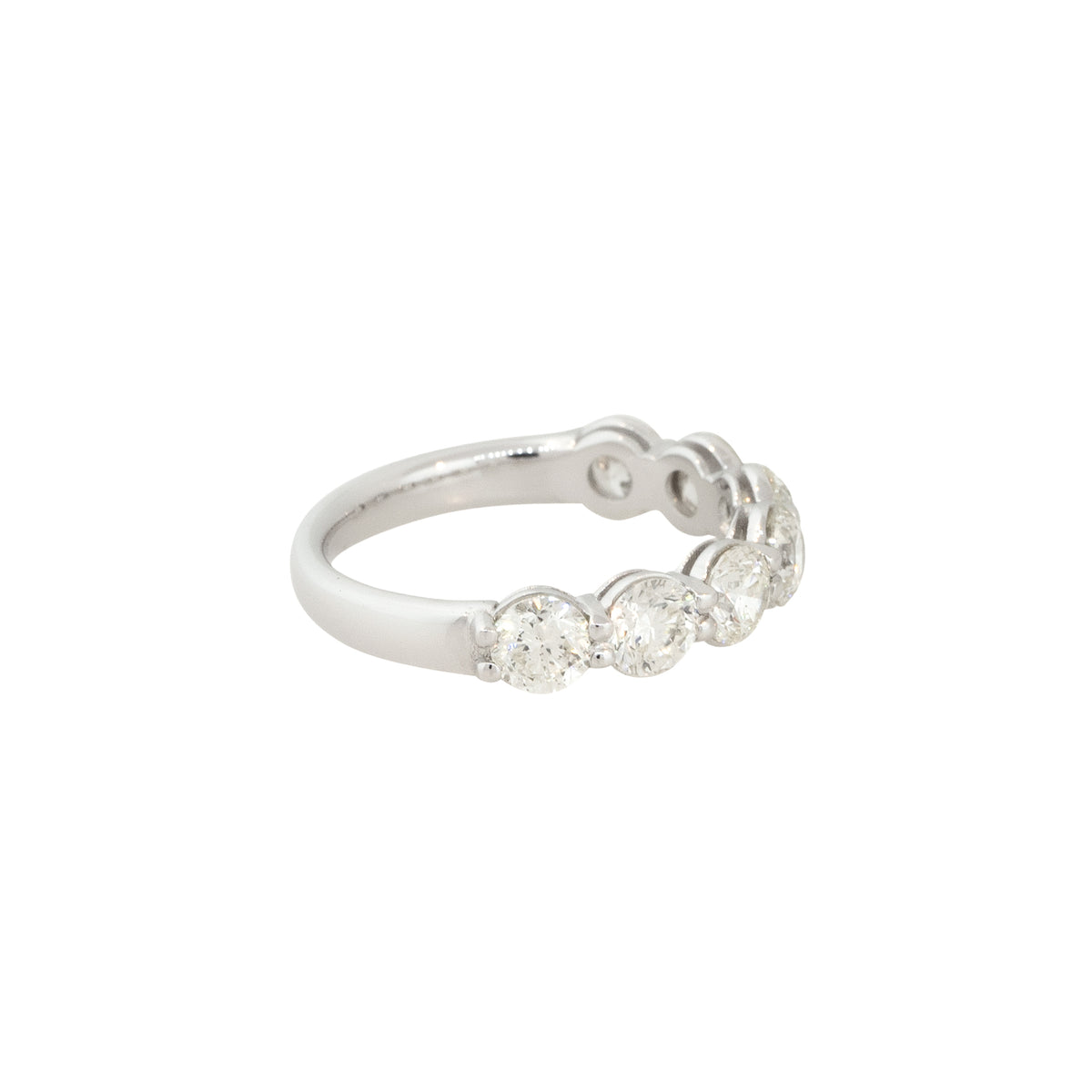14k White Gold 2.16ctw Round Brilliant Cut 7 Diamond Half-way Band