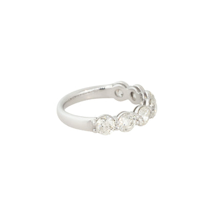 14k White Gold 2.16ctw Round Brilliant Cut 7 Diamond Half-way Band