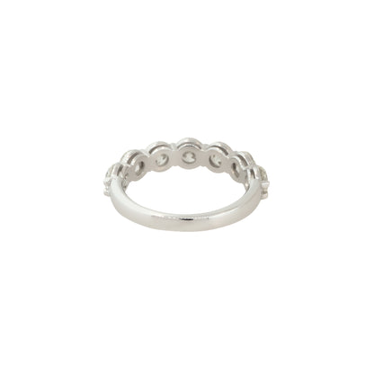 14k White Gold 2.16ctw Round Brilliant Cut 7 Diamond Half-way Band