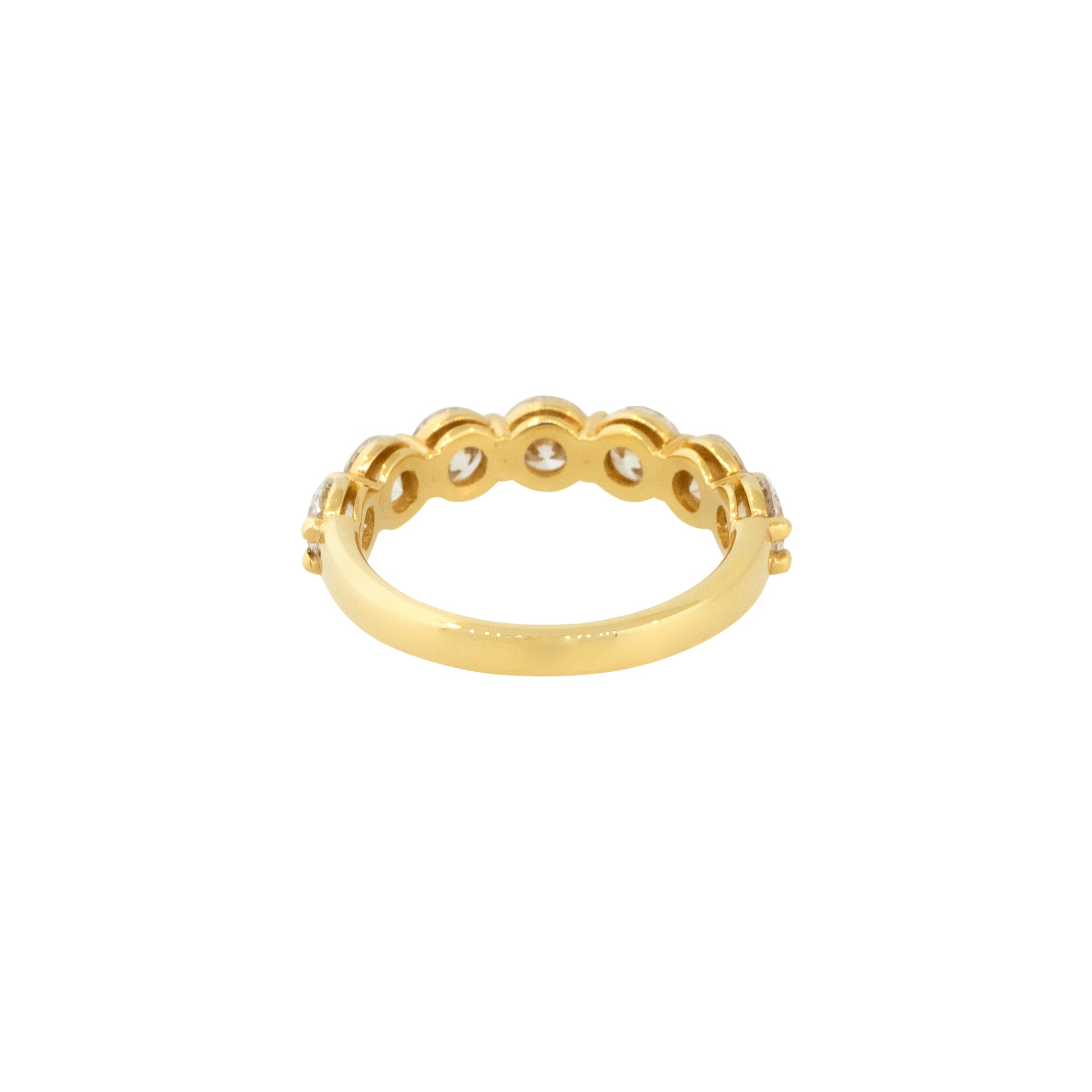 14k Yellow Gold 2.19ctw Round Brilliant Cut 7 Diamond Half-Way Band