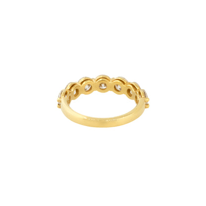 14k Yellow Gold 2.19ctw Round Brilliant Cut 7 Diamond Half-Way Band