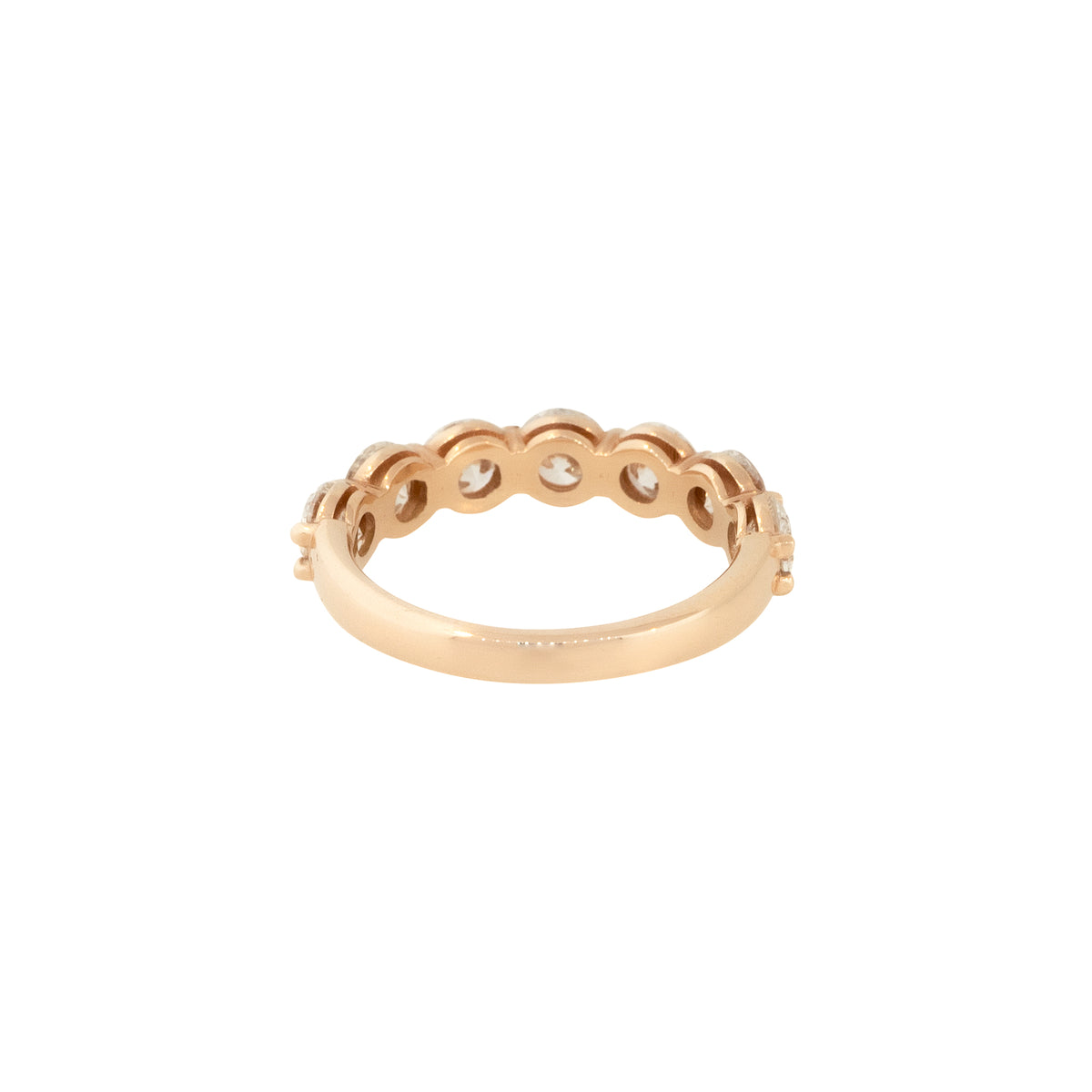 14k Rose Gold 2.19ctw Round Brilliant Cut 7 Diamond Half-way Band