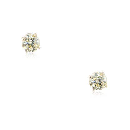14k White Gold 2.71ctw Diamond Stud Earrings 