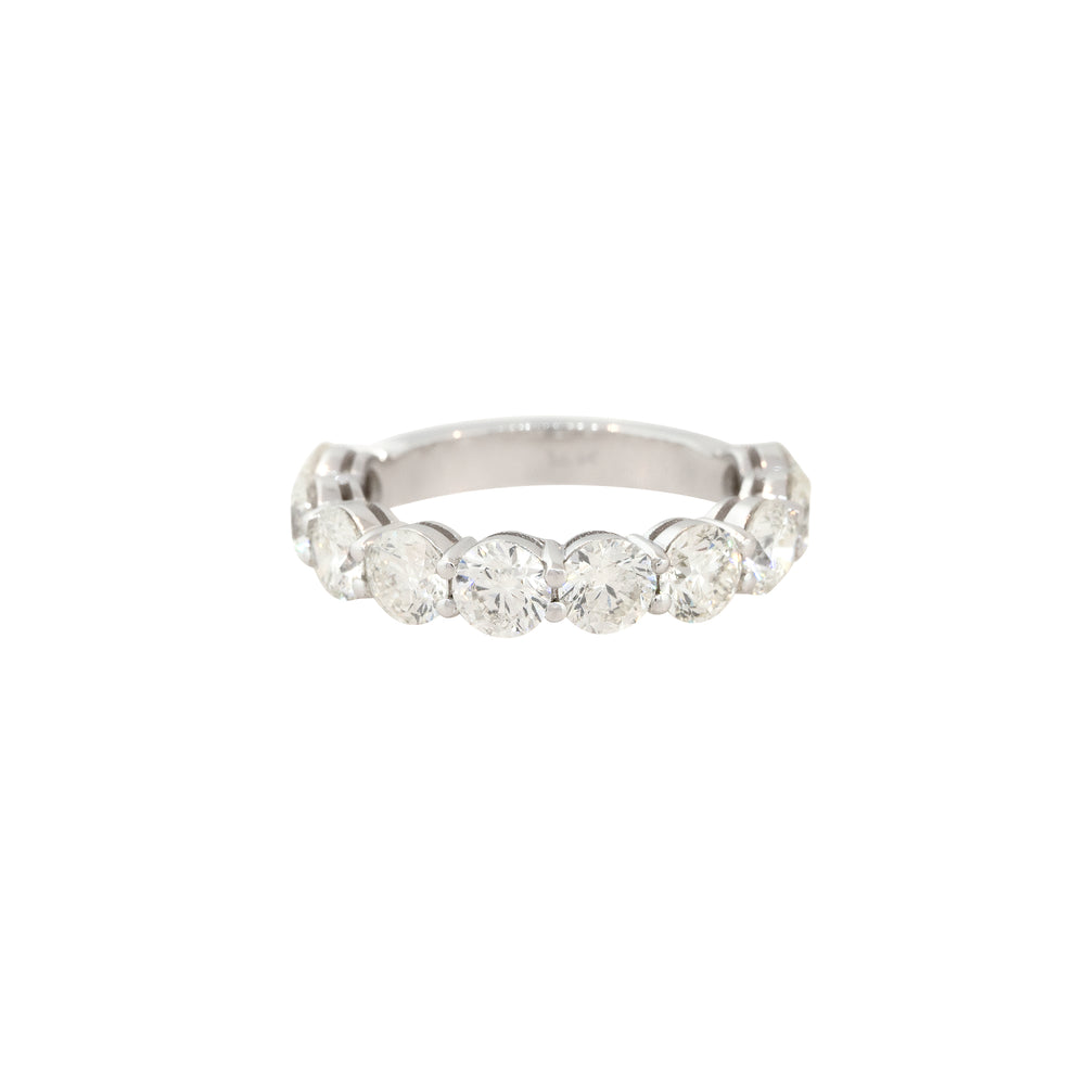 14k White Gold 3.61ctw Ten Diamond Wedding Band