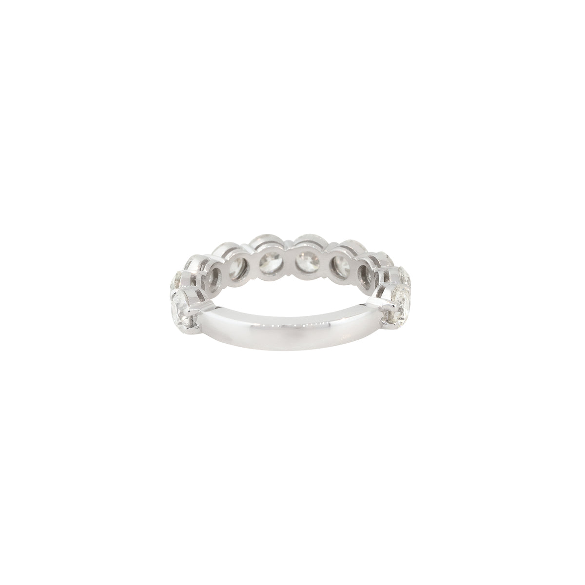 14k White Gold 3.61ctw Ten Diamond Wedding Band
