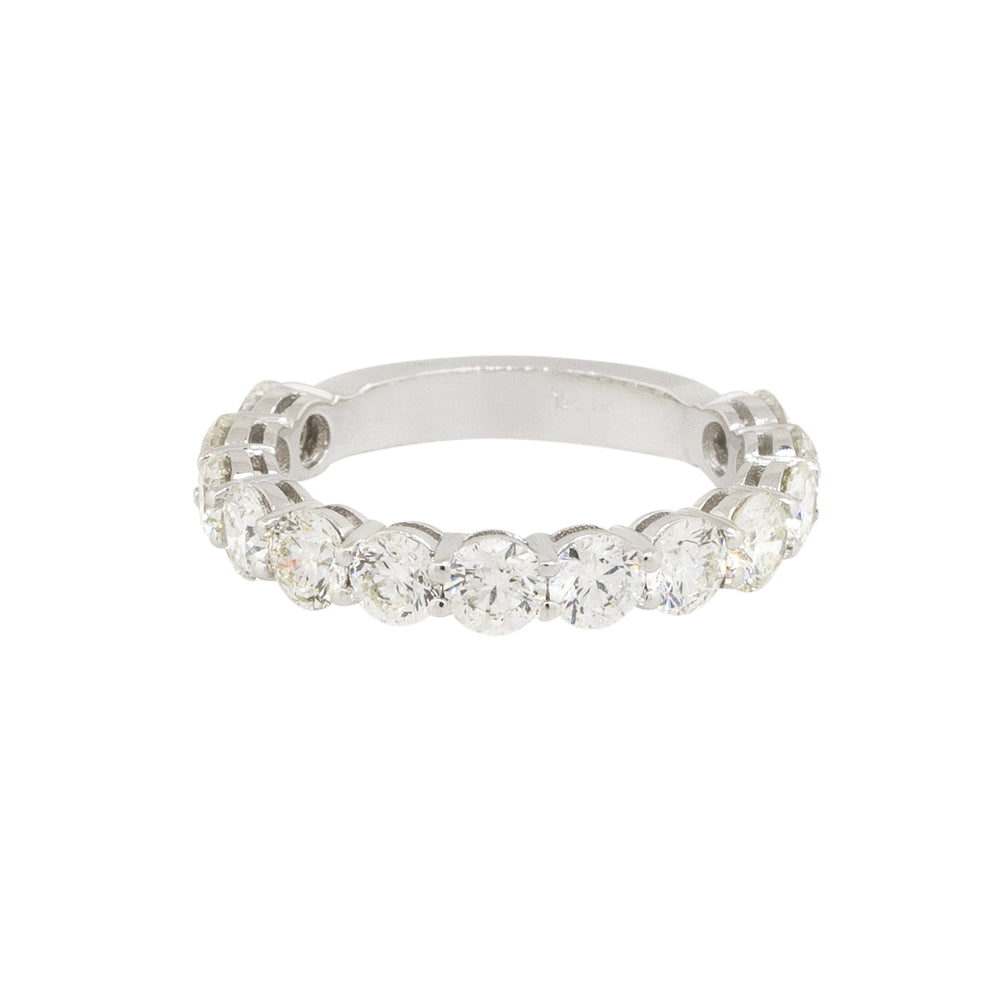 14k White Gold 2.49ctw Round Brilliant Cut Diamond Band