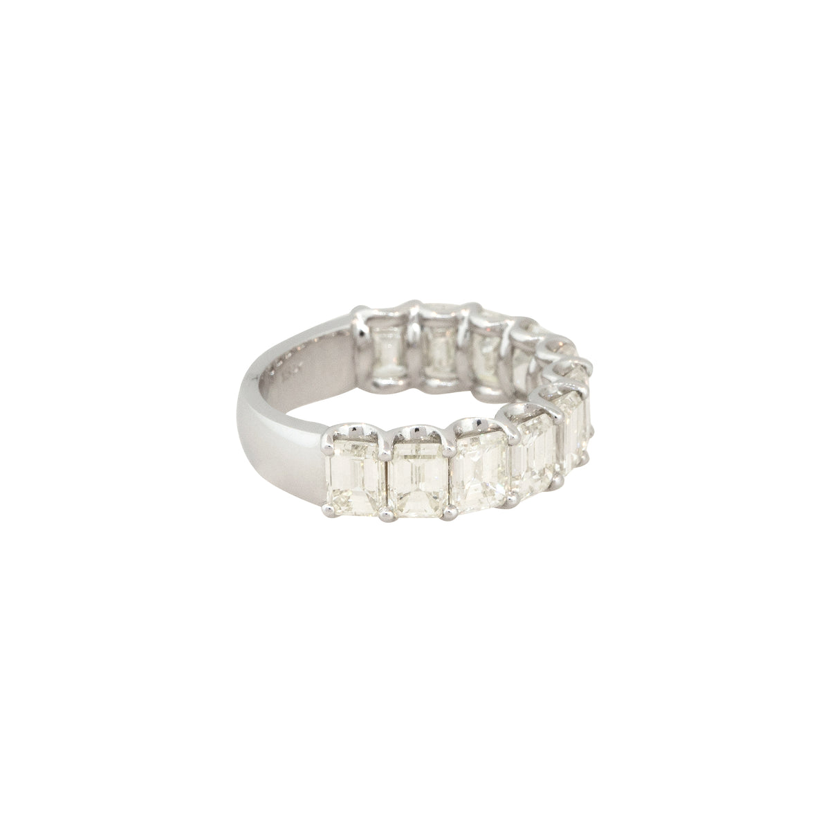 18k White Gold 5.32ctw Emerald Cut 3/4 Diamond Wedding Band