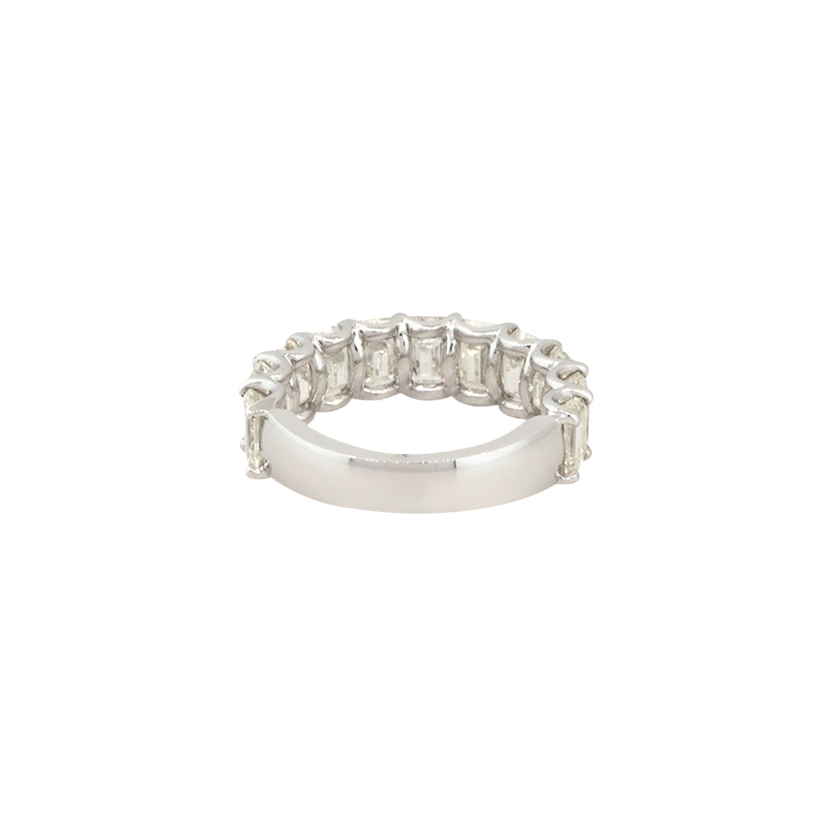 18k White Gold 5.32ctw Emerald Cut 3/4 Diamond Wedding Band