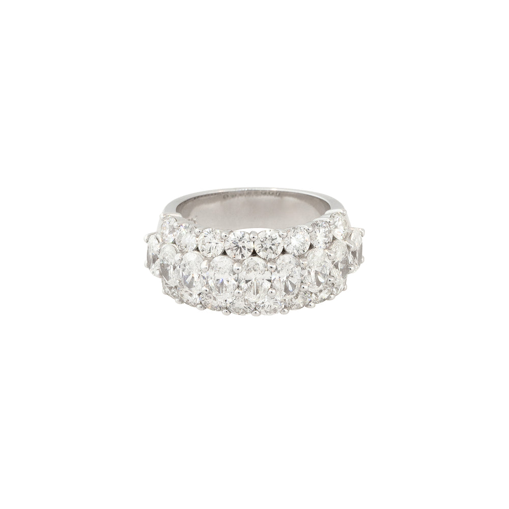 18k White Gold 4.32ctw Round and Oval Cut Half-Way Diamond Band