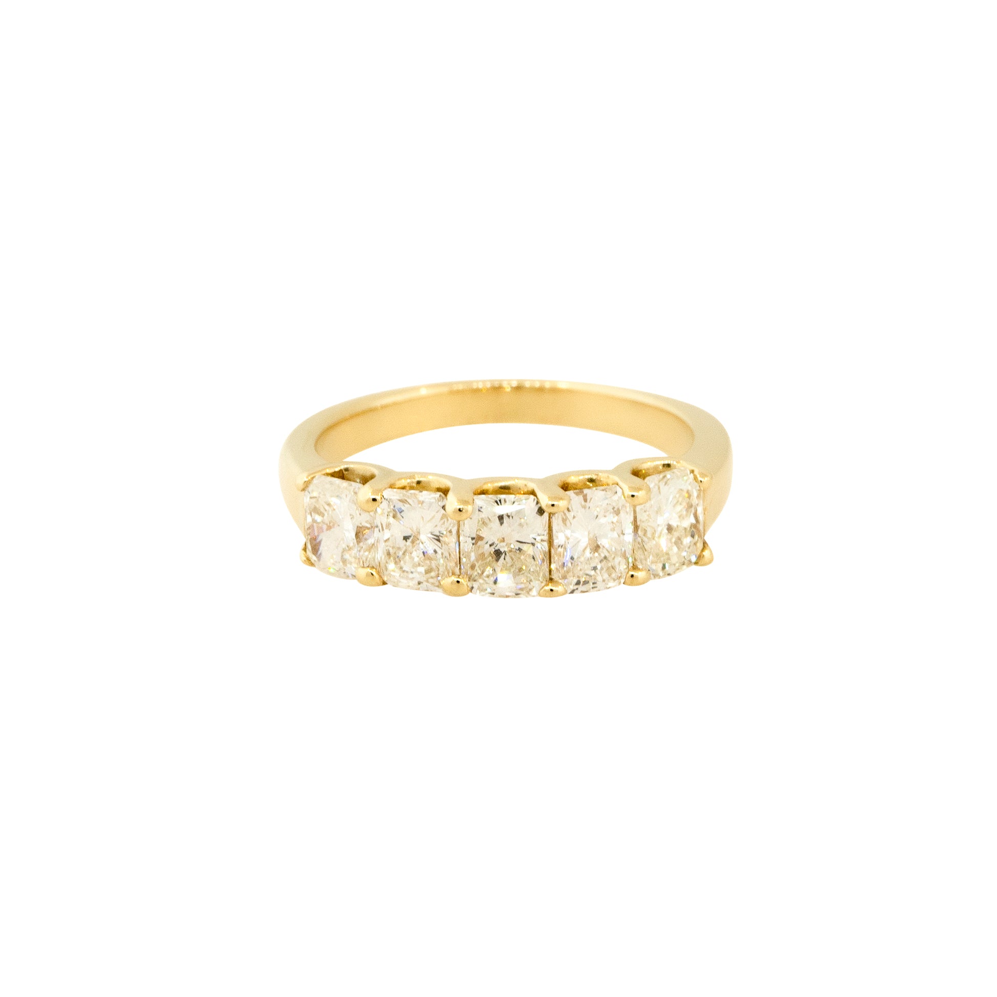 14k Yellow Gold 2.08ctw Radiant Cut 5 Diamond Band