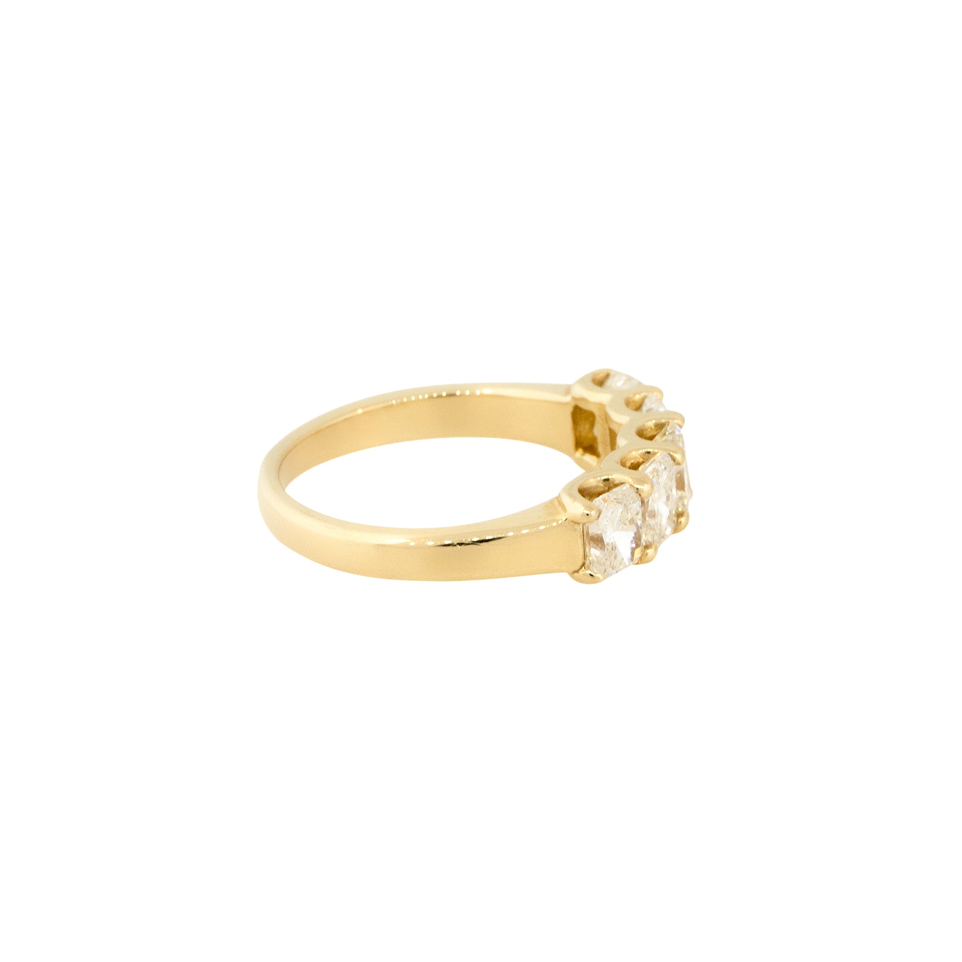 14k Yellow Gold 2.08ctw Radiant Cut 5 Diamond Band