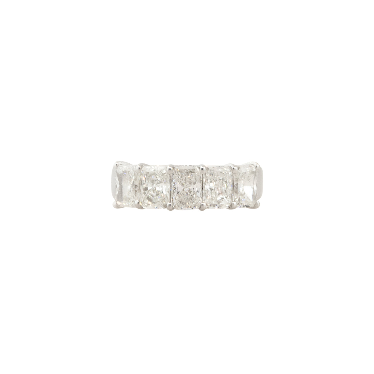 18k White Gold 2.87ctw 5 Stone Radiant Cut Diamond Wedding Band