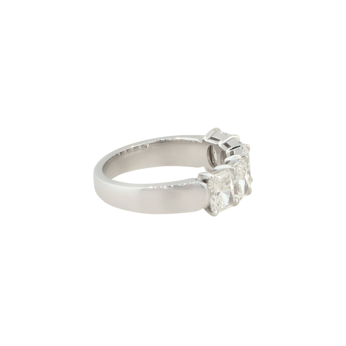 18k White Gold 2.87ctw 5 Stone Radiant Cut Diamond Wedding Band
