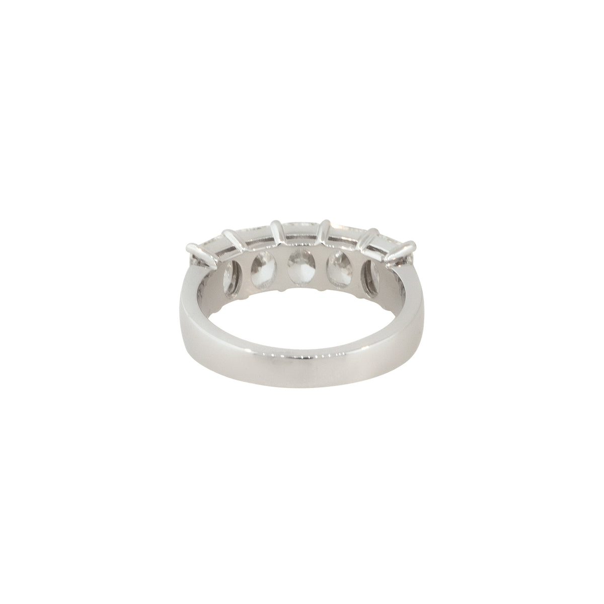 18k White Gold 2.87ctw 5 Stone Radiant Cut Diamond Wedding Band