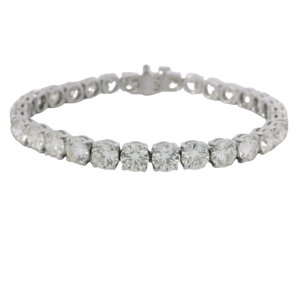 Platinum Natural 22.30 Carat Round Brilliant Cut Diamond Tennis Bracelet — product photo 1