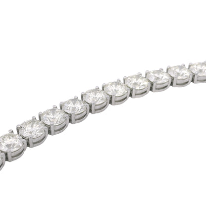 Platinum Natural 22.30 Carat Round Brilliant Cut Diamond Tennis Bracelet