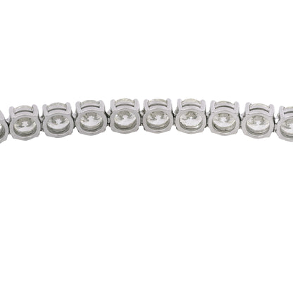 Platinum Natural 22.30 Carat Round Brilliant Cut Diamond Tennis Bracelet